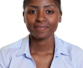 Passport picture of a modern african woman on an isolated white background for cut out